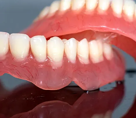 Close-up of a set of artificial teeth